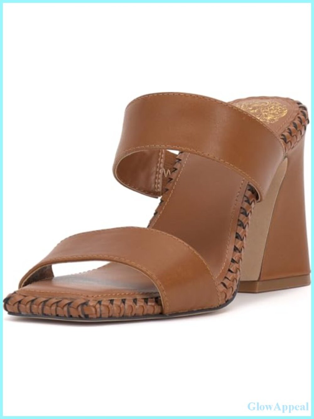 Vince Camuto Kaden Leather Block Heel Mule Sandals Slip On